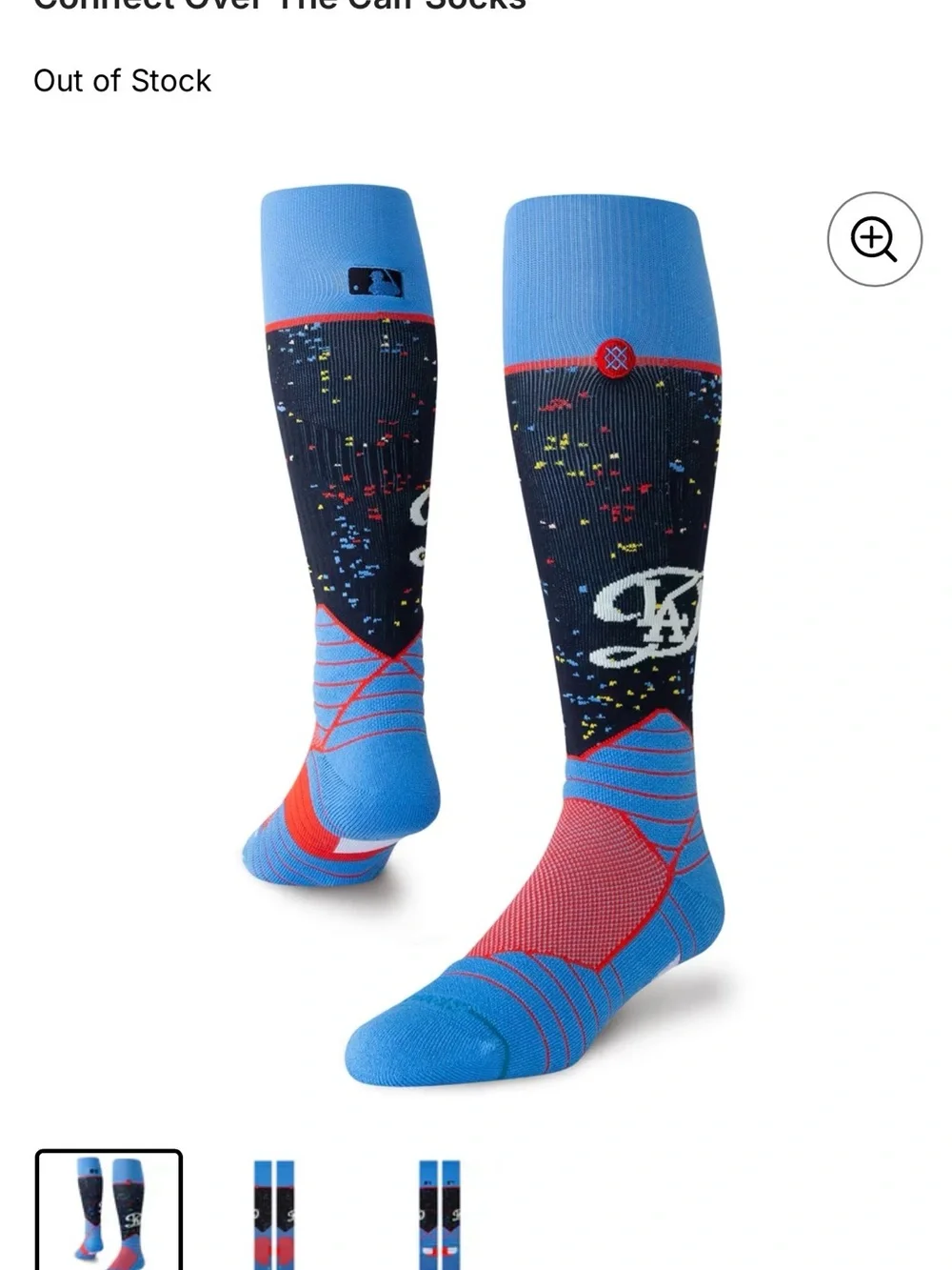 L.A Dodgers Stance Men’s Crew Socks - Black, Blue & Red Accents